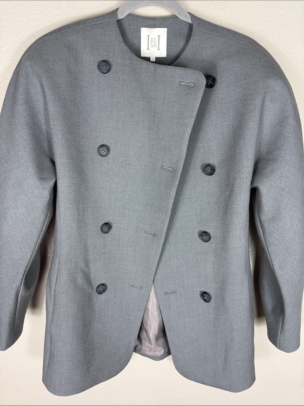 Helsa The Curvilinear Blazer Charcoal Gray - Picture 8 of 14
